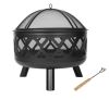 24 inch Black Crossweave Steel Wood-Burning Outdoor Fire Pit