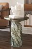 Poly and Bark Wels 17.5 in. Stone Specialty Shape Green Marble End Table