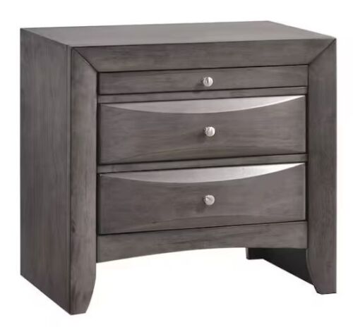 Madison 2-Drawer Gray Nightstand
