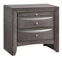 Madison 2-Drawer Gray Nightstand