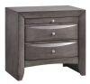 Madison 2-Drawer Gray Nightstand