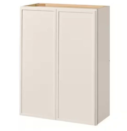 Hampton Bay Leyton 27 in. W x 12 in. D x 36 in. H Ready to Assemble Plywood Slim Shaker Wall Kitchen Cabinet in Antique White