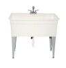 BigTub Utilatub Combo 40 in. x 24 in. 33 in. Polypropylene Floor Mount Utility Tub with Pull-Out Faucet in White