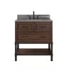 Home Decorators Collection Alster 36 in. Single Sink Brown Oak Bath Vanity with Gray Quartz Marble Top