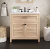 Home Decorators Collection Hanna 36 in. Single Sink Weathered Tan Bath Vanity with White Engineered Stone Top