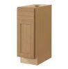 Hampton Bay Avondale 12 in. W x 24 in. D x 34.5 in. H Ready to Assemble Plywood Shaker Base Kitchen Cabinet in White Oak