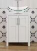 Puluomis 24 in. W x 18.1 in. D x 31.7 in. H Single Sink White Bath Vanity with White Solid Surface Top Transparent Sink