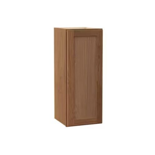 Hampton Bay Sinclair 12 in. W x 12 in. D x 30 in. H Assembled Wall Cabinet in Shaker Saddle Oak