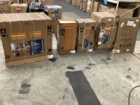 Lot of (4) Hampton Bay Medium Oak Cabinets & (1) End Panel