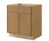 Hampton Bay Leyton 30 in. W x 24 in. D x 34.5 in. H Ready to Assemble Plywood Slim Shaker Base Kitchen Cabinet in White Oak