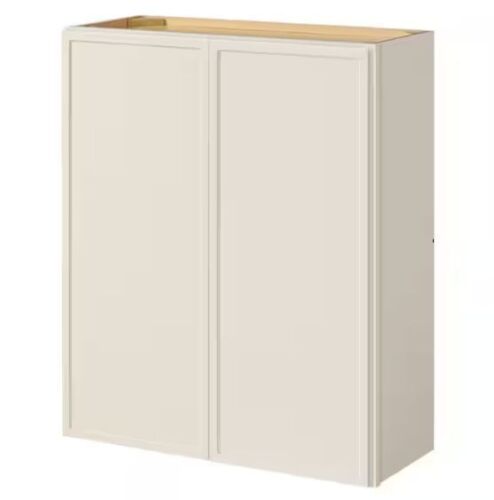 Hampton Bay Leyton 30 in. W x 12 in. D x 36 in. H Ready to Assemble Plywood Slim Shaker Wall Kitchen Cabinet in Antique White