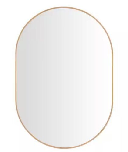 StyleWell Medium Modern Oval Gold Framed Mirror (22 in. W x 32 in. H)