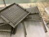 3-Piece Outdoor Patio Wicker Bistro Set w/ Side Storage Table - 6