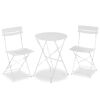 3-Piece Small Folding Patio Bistro Set w/ 2 Chairs