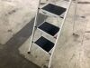 Folding Steel 4-Step Ladder w/ Hand Rail, Wide Steps, 330lbs Capacity - 2