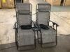 Set of 2 Adjustable Zero Gravity Patio Chair Recliners w/ Cup Holders - 2