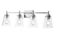 Hampton Bay Wakefield 31 in. 4-Light Chrome Modern Vanity with Clear Glass Shades