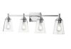 Hampton Bay Wakefield 31 in. 4-Light Chrome Modern Vanity with Clear Glass Shades