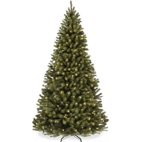 Pre-Lit Artificial Green Spruce Christmas Tree, w/Easy Assembly 6ft