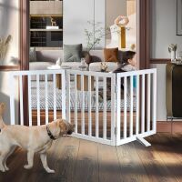 ZJSF Freestanding Indoor Dog Gate, 24" H, 3 Panels