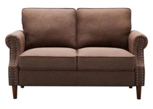 30.7 in. W Flax Fabric 2-Seats Loveseat