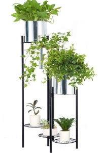 Iron Bucket Foldable Metal Plant Stand