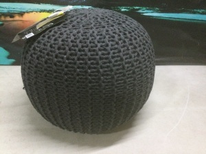 Round Knit Pouf