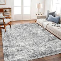 CHAMPLANT Gray Vintage Area Rug 10x14