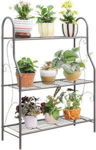 3 Tier Metal Scrollwork Design Plant Stand