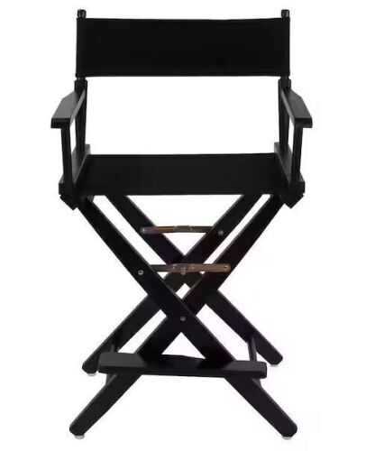 American Trails 18 in. Extra-Wide Natural Wood Frame With Natural Canvas Seat Folding Directors Chair