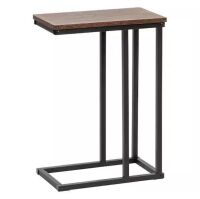 Lot of (2) IRIS Brown C-Shaped Side Table