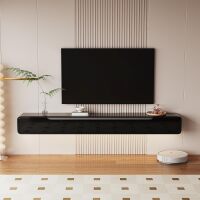 FurniNova High Gloss Floating TV Stand with 3 Doors