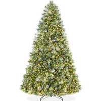 Pre-Lit Frosted Artificial Scotch Pine Christmas Tree w/ Metal Stand