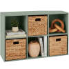 6-Cube Bookshelf, 11in Storage Display w/ Removable Panels, Customizable