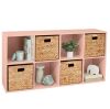 8-Cube Bookshelf, 11in Storage Display w/ Removable Panels, Customizable