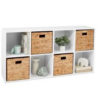 8-Cube Bookshelf, 13.5in Storage Display w/ Removable Panels, Customizable