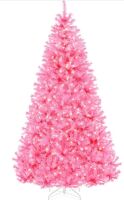 6' Pre-Lit Artificial Pink Christmas Tree w/ Incandescent Lights, Metal Stand