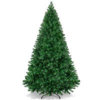 Artificial Green Christmas Tree, Unlit Pine Design w/Easy Assembly 4.5ft