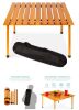Foldable Indoor Outdoor Wooden Table w/ Carrying Case - 28x28in