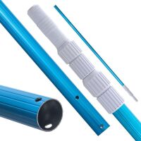 12ft Blue Anodized Aluminum Telescopic Swimming Pool Pole Adjustable 3 Piece
