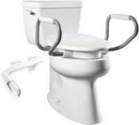 Bemis Assurance 3" Raised Toilet Seat with Handles and Bidet Attachment
