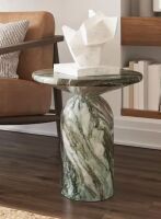 Poly and Bark Wels 17.5 in. Stone Specialty Shape Green Marble End Table