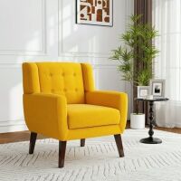 Yellow Linen Arm Chair