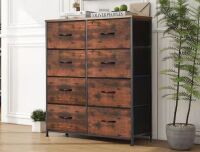 WONDER COMFORT Stylish Rust Brown 8 Drawer 11.8 in. Wide Chest of Drawers