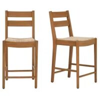 Home Decorators Collection 24.3 in. Hamlin Natural Woven Counter Stools in Patina