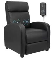 LACOO Black Leather Standard (No Motion) Recliner