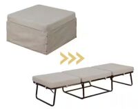 Convenience Concepts Designs4Comfort Soft Beige Fabric Folding Bed Ottoman