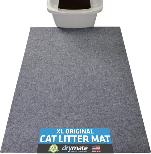 Drymate XL Original Cat Litter Mat, Contains Mess from Box, Protects Floors, Urine-Proof, Machine Washable, Soft on Kitty Paws, Absorbent, Waterproof (USA Made, Recycled Content)