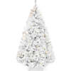 Pre-Lit White Snow Flocked Artificial Pine Christmas Tree w/ 2-in-1 Lights 7.5ft