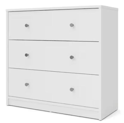 Tvilum Portland 3-Drawer White Chest of Drawers